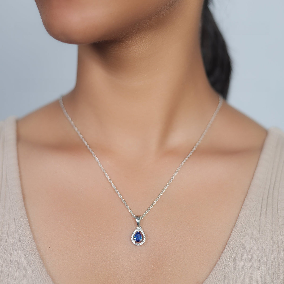 925 Silver Raindrop Radiance Pendant - 925 sterling silver pendant by Tassya Silver