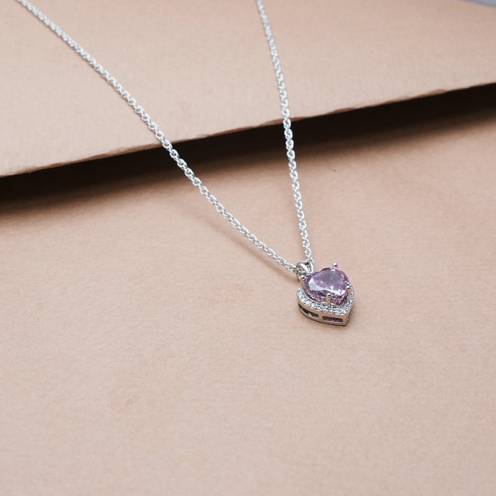 925 Silver Rosé Heart Glow Pendant - 925 sterling silver pendant by Tassya Silver