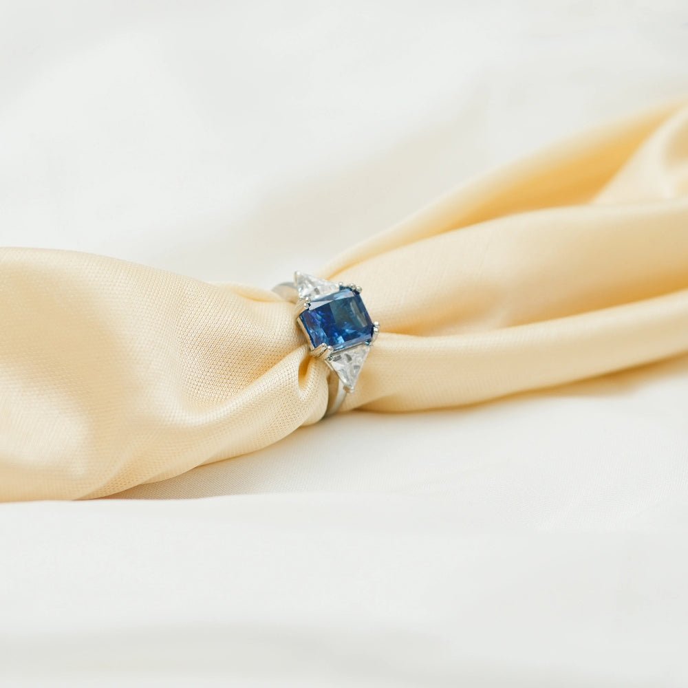 925 Silver Sapphire Majesty Ring - 925 sterling silver ring by Tassya Silver
