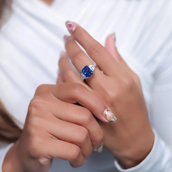 925 Silver Sapphire Majesty Ring