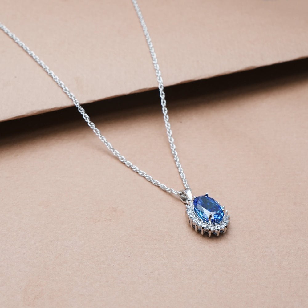 925 Silver Sapphire Radiance Pendant - 925 sterling silver pendant by Tassya Silver