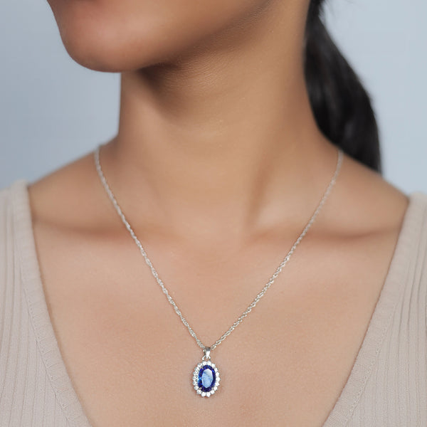 925 Silver Sapphire Radiance Pendant