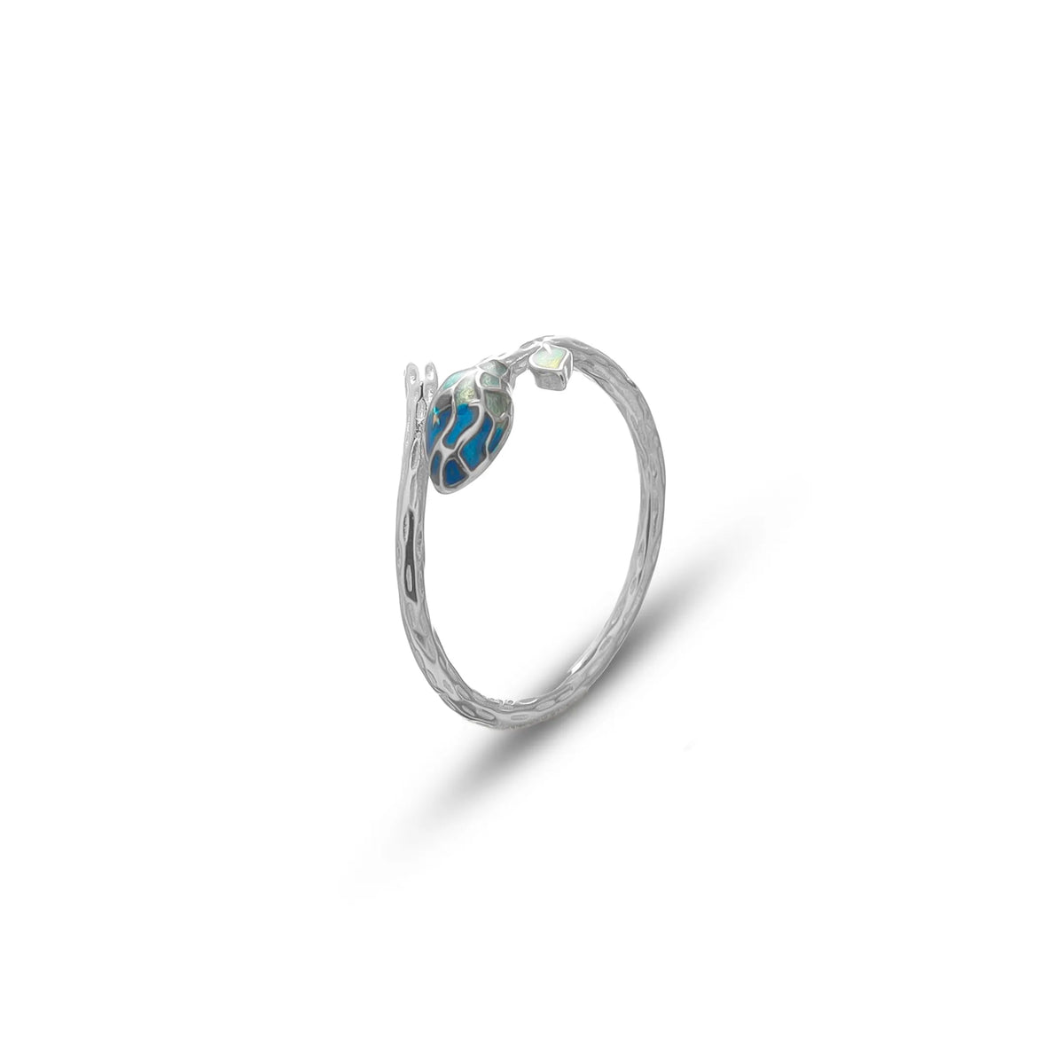 925 Silver Serpent Sheen Minimal Ring - 925 sterling silver ring by Tassya Silver