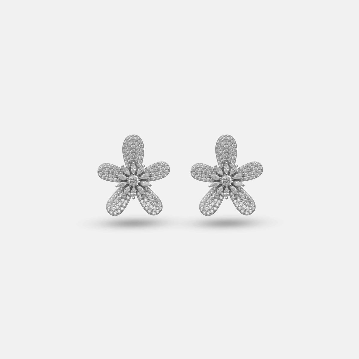 925 Silver Shimmer Petal Studs - 925 sterling silver earrings by Tassya Silver