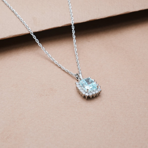 925 Silver Sky Blue Spark Pendant