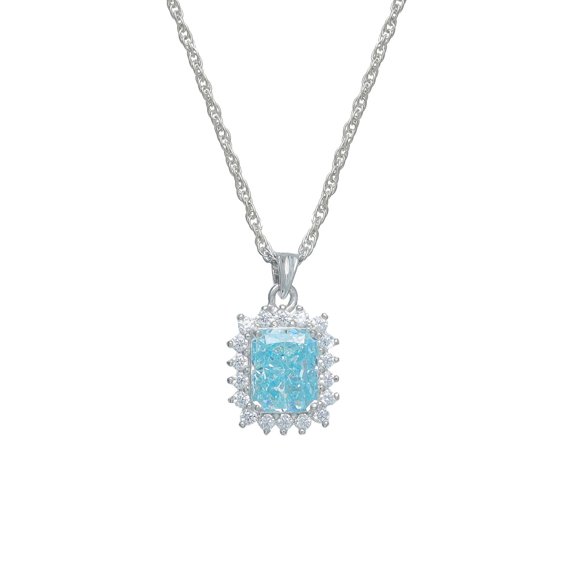 925 Silver Sky Blue Spark Pendant - 925 sterling silver pendant by Tassya Silver