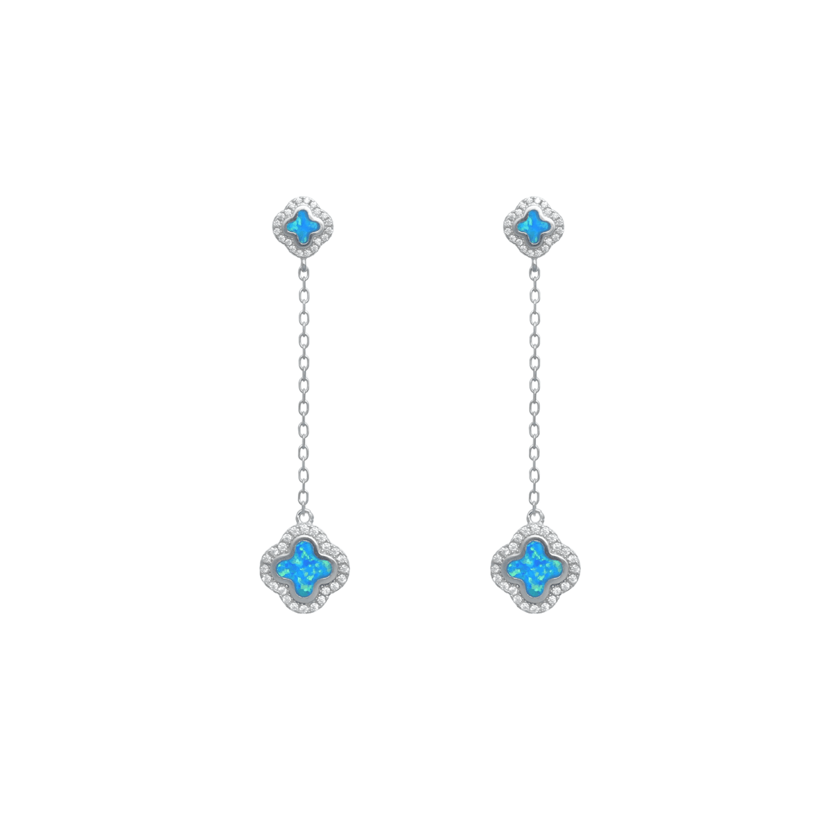 925 Silver Sky Opal Drop Earrings - 925 sterling silver earrings by Tassya Silver