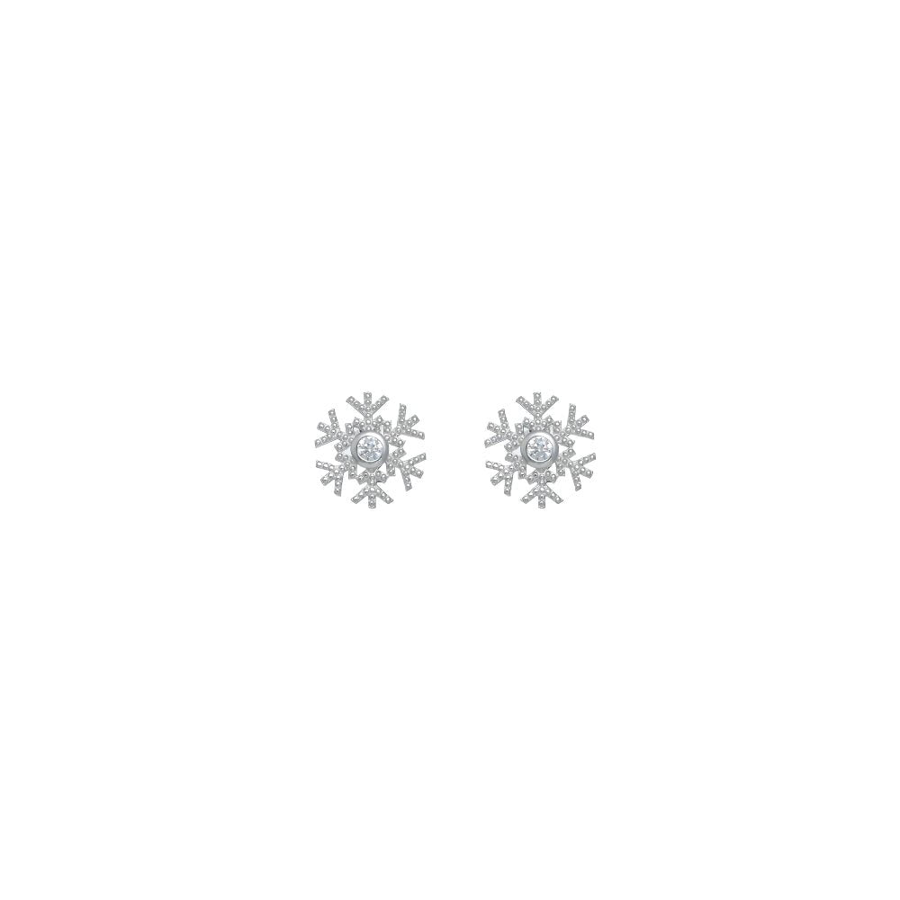 925 Silver Snowfall Sparkle Earring - 925 sterling silver earrings by Tassya Silver