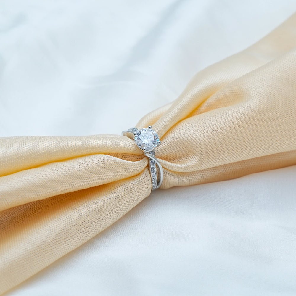 925 Silver Solitaire Grace Ring - 925 sterling silver ring by Tassya Silver