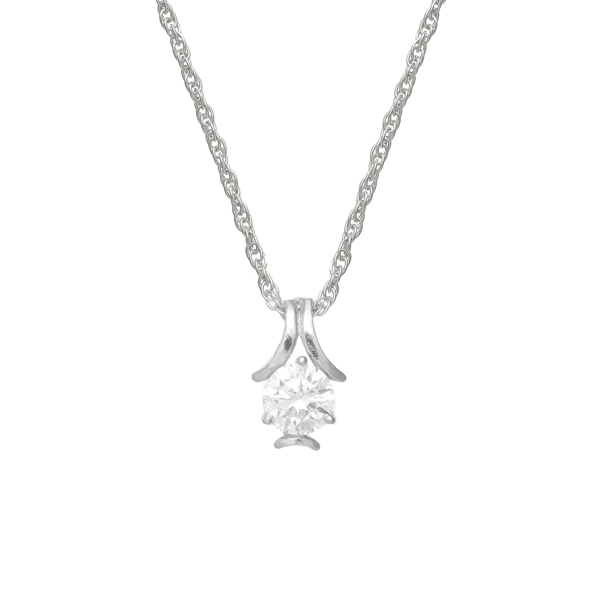 925 Silver Solitaire Teardrop Pendant - 925 sterling silver pendant by Tassya Silver