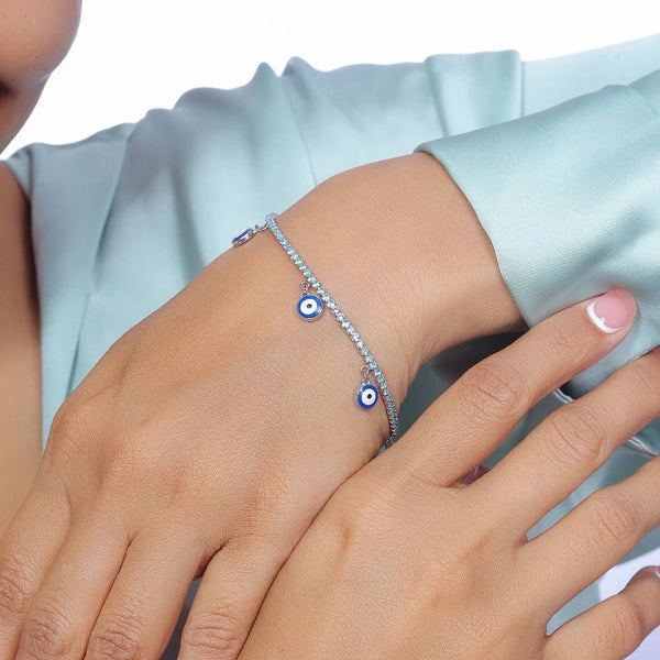 925 Silver Spark Evil Eye Bracelet