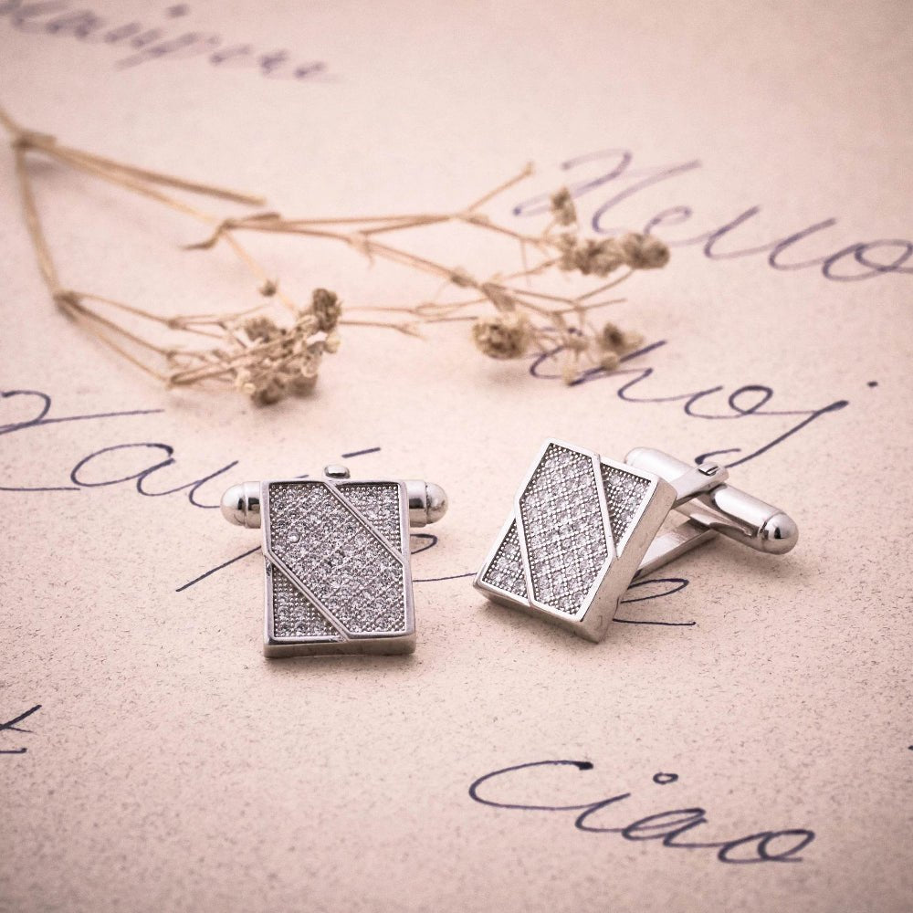 925 Silver Sparkle Cufflinks - 925 sterling silver jewellery by Tassya Silver