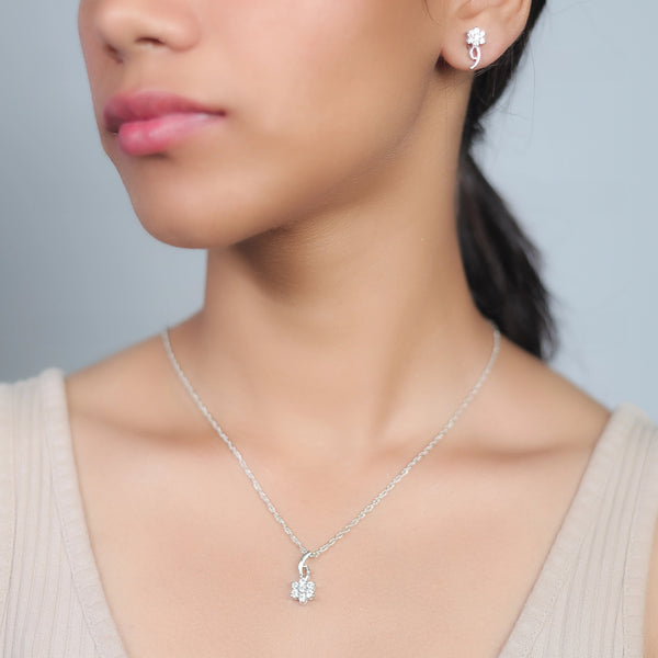 925 Silver Starshine Pendant & Studs Set
