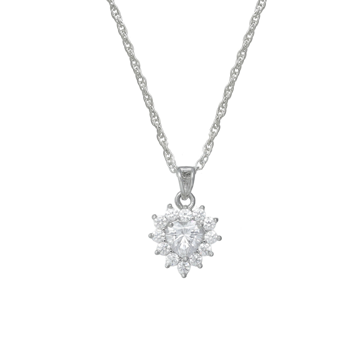 925 Silver Sunburst Heart Pendant - 925 sterling silver pendant by Tassya Silver