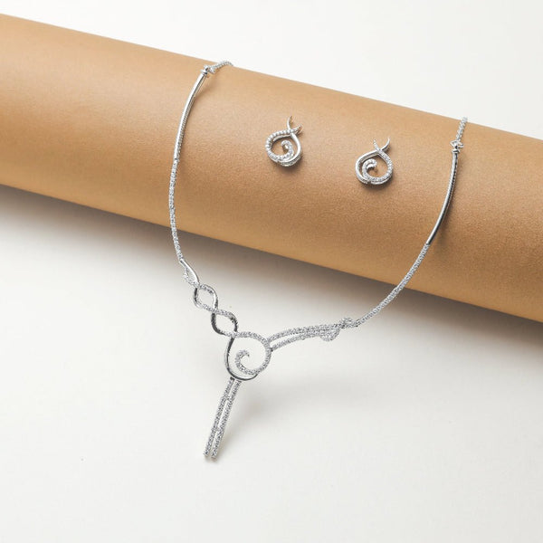 925 Silver Swirl Necklace Set