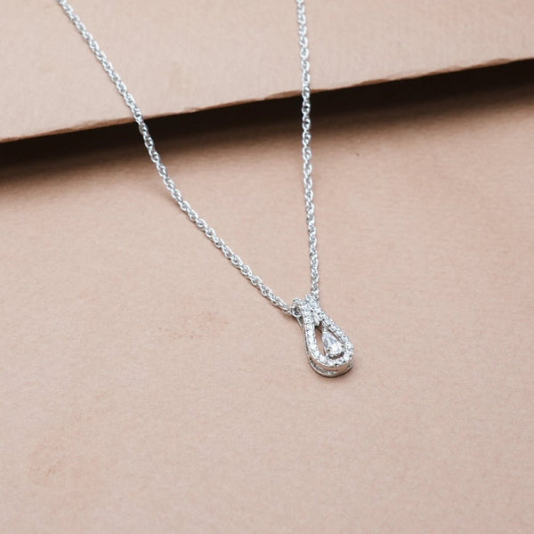 925 Silver Teardrop Halo Pendant