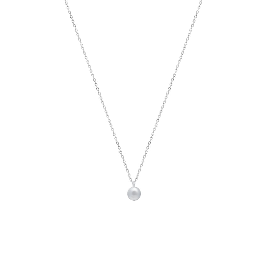 925 Silver Timeless Pearl Drop Chain Pendant - 925 sterling silver pendant by Tassya Silver