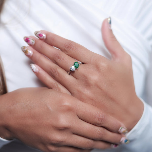 925 Silver Twin Teardrop Ring
