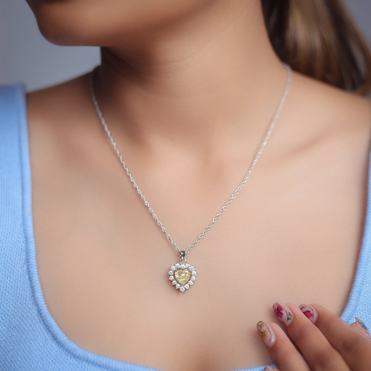 925 Silver Twirl Heart Pendant - 925 sterling silver pendant by Tassya Silver