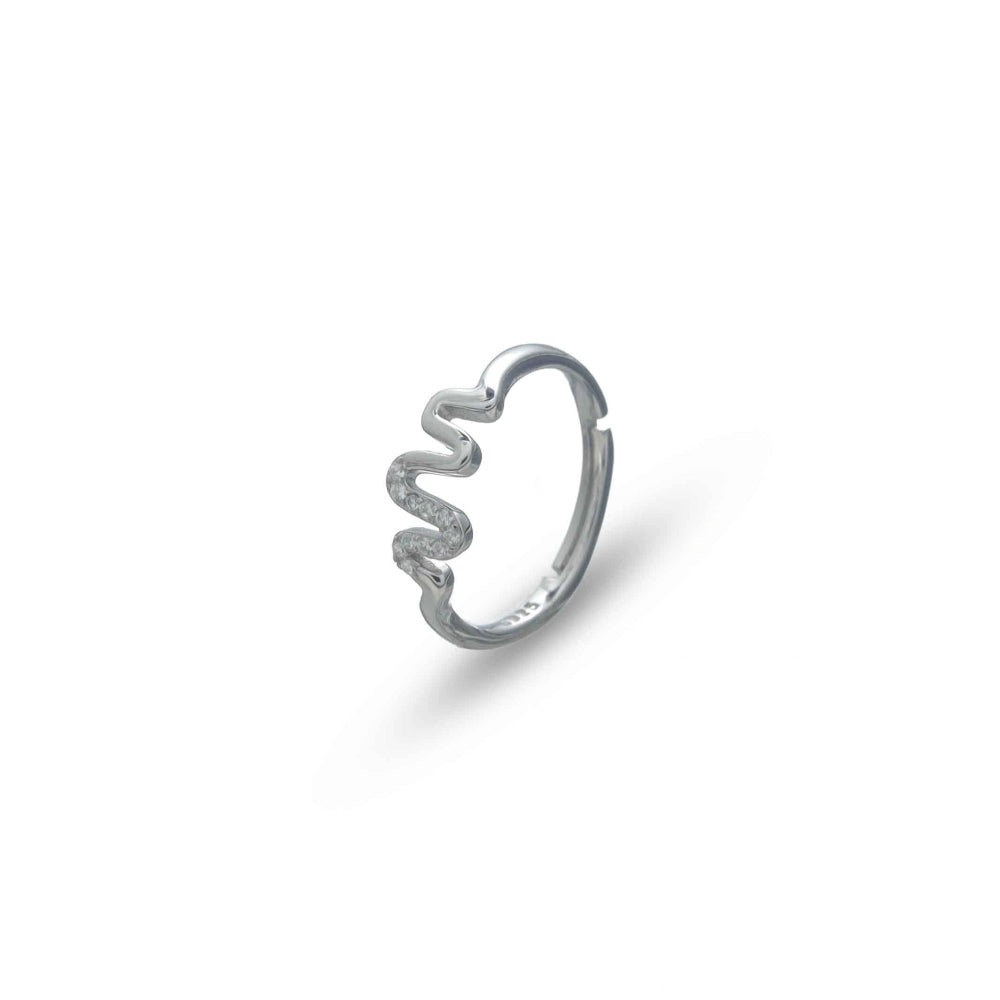 925 Silver Wave Gleam Ring - 925 sterling silver ring by Tassya Silver