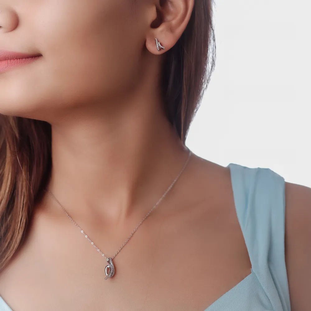 925 Silver Wavy Sparkle Chain Pendant Top - 925 sterling silver pendant by Tassya Silver