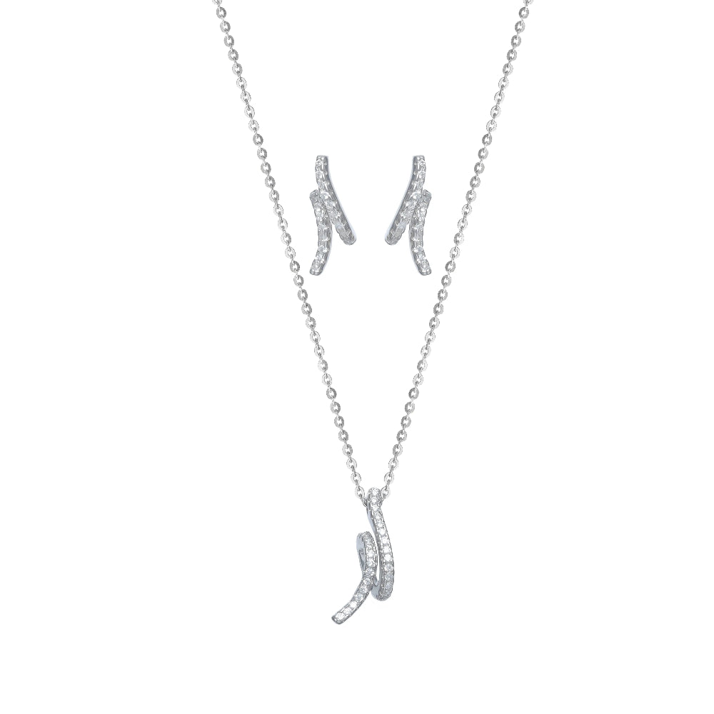 925 Silver Wavy Sparkle Chain Pendant Top - 925 sterling silver pendant by Tassya Silver