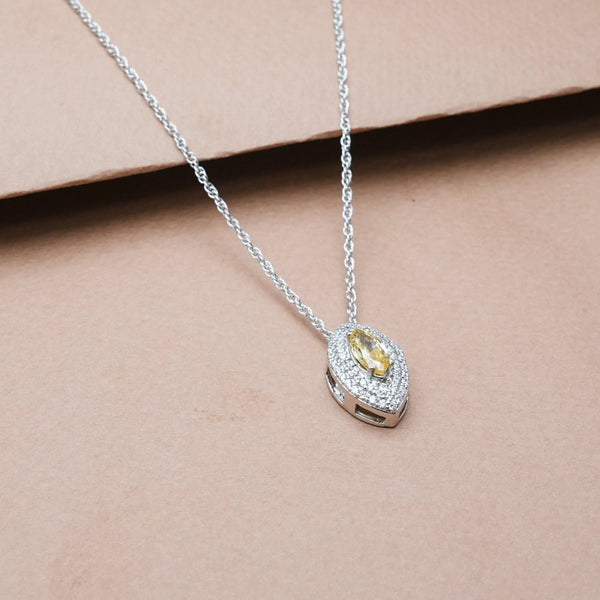 925 Silver Golden Hour Marquise Glow Pendant