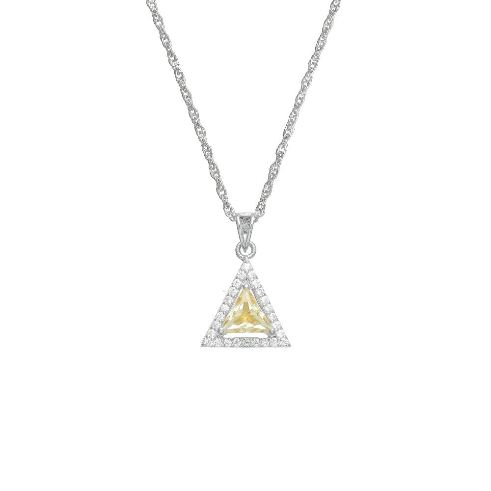 925 Silver Yellow Trilight Spark Pendant - 925 sterling silver pendant by Tassya Silver