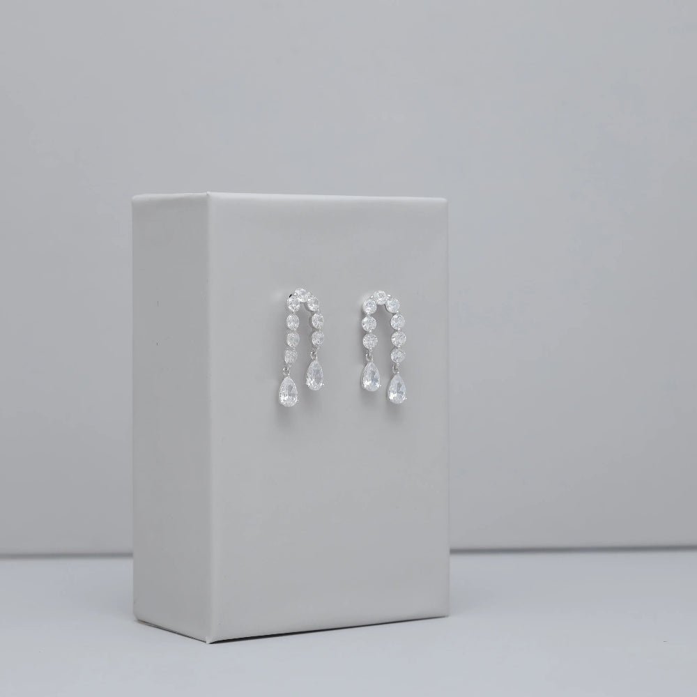 925 Silver Sparkle Drop Earrings - 925 sterling silver earrings by Tassya Silver