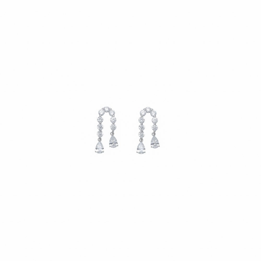 925 Silver Sparkle Drop Earrings - 925 sterling silver earrings by Tassya Silver