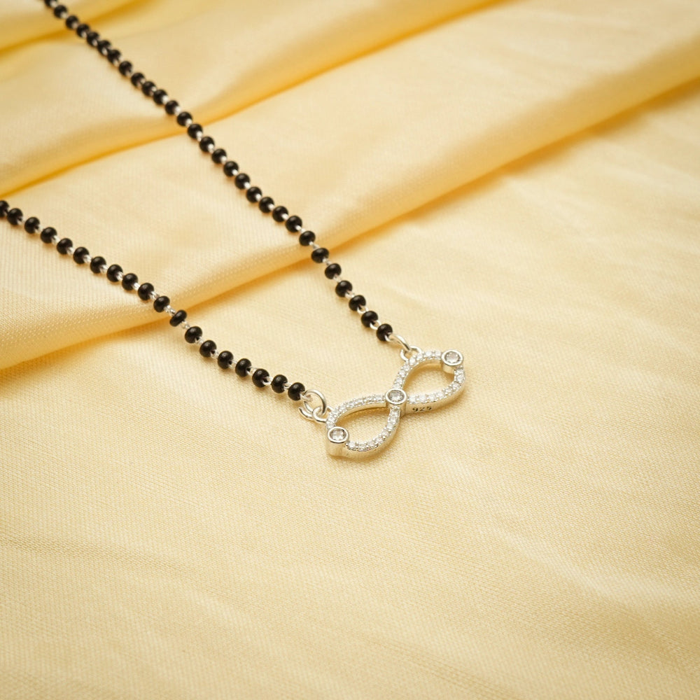 925 Silver Sparkling Infinity Mangalsutra - 925 sterling silver mangalsutra by Tassya Silver