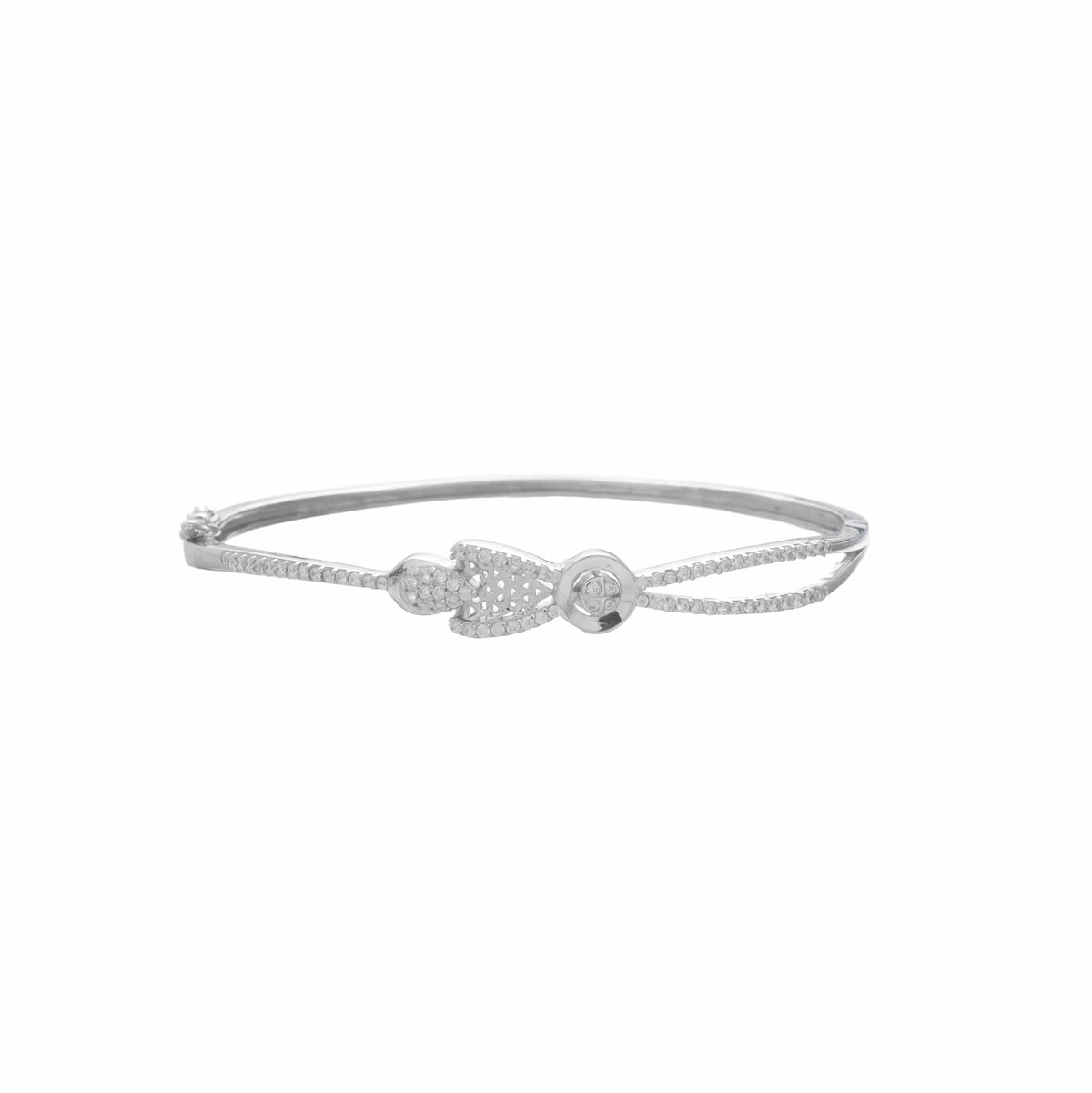 925 Silver Sparkling Promise Bow Kada - 925 sterling silver bracelet by Tassya Silver