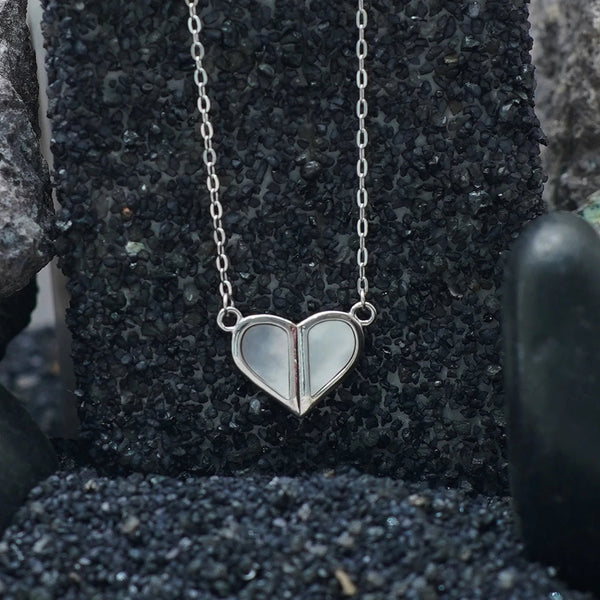 925 Silver Split Heart Chain Pendant