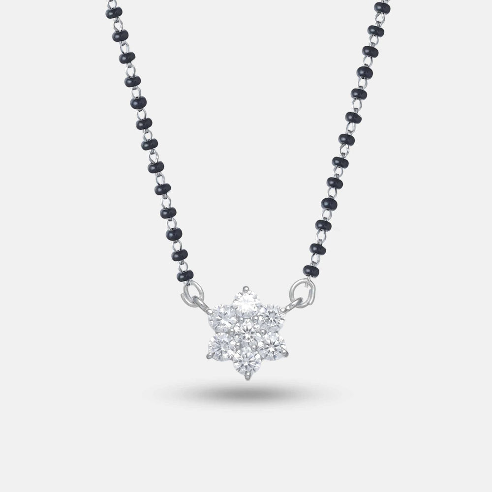 925 Silver Starlight Cluster Mangalsutra - 925 sterling silver mangalsutra by Tassya Silver