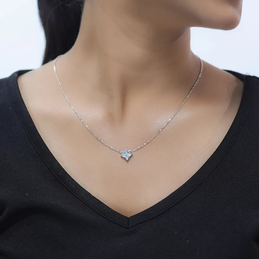 925 Silver Starlight Petal Chain Pendant - 925 sterling silver pendant by Tassya Silver