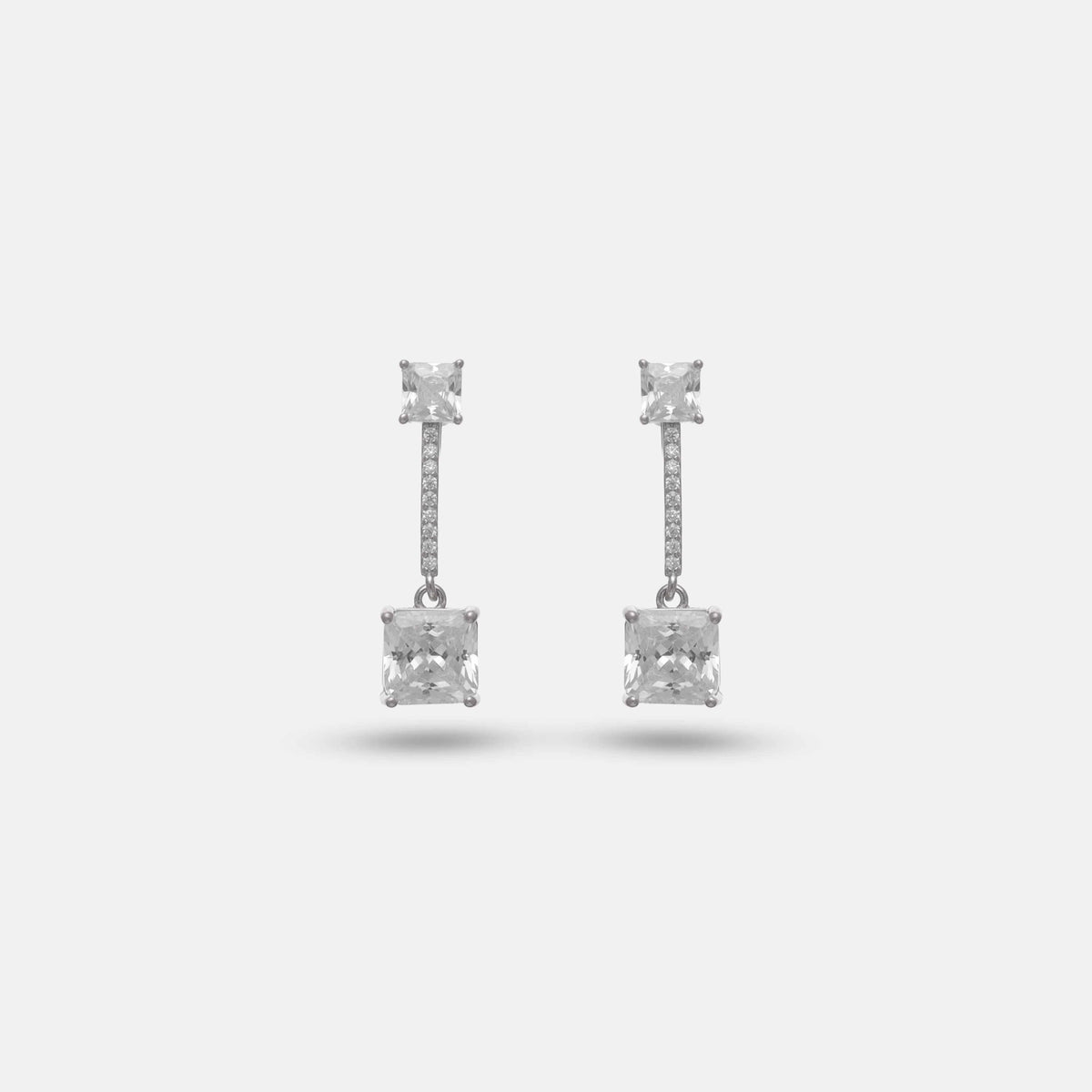 925 Silver Starlit Prism Drop Hoop Earrings - 925 sterling silver earrings by Tassya Silver
