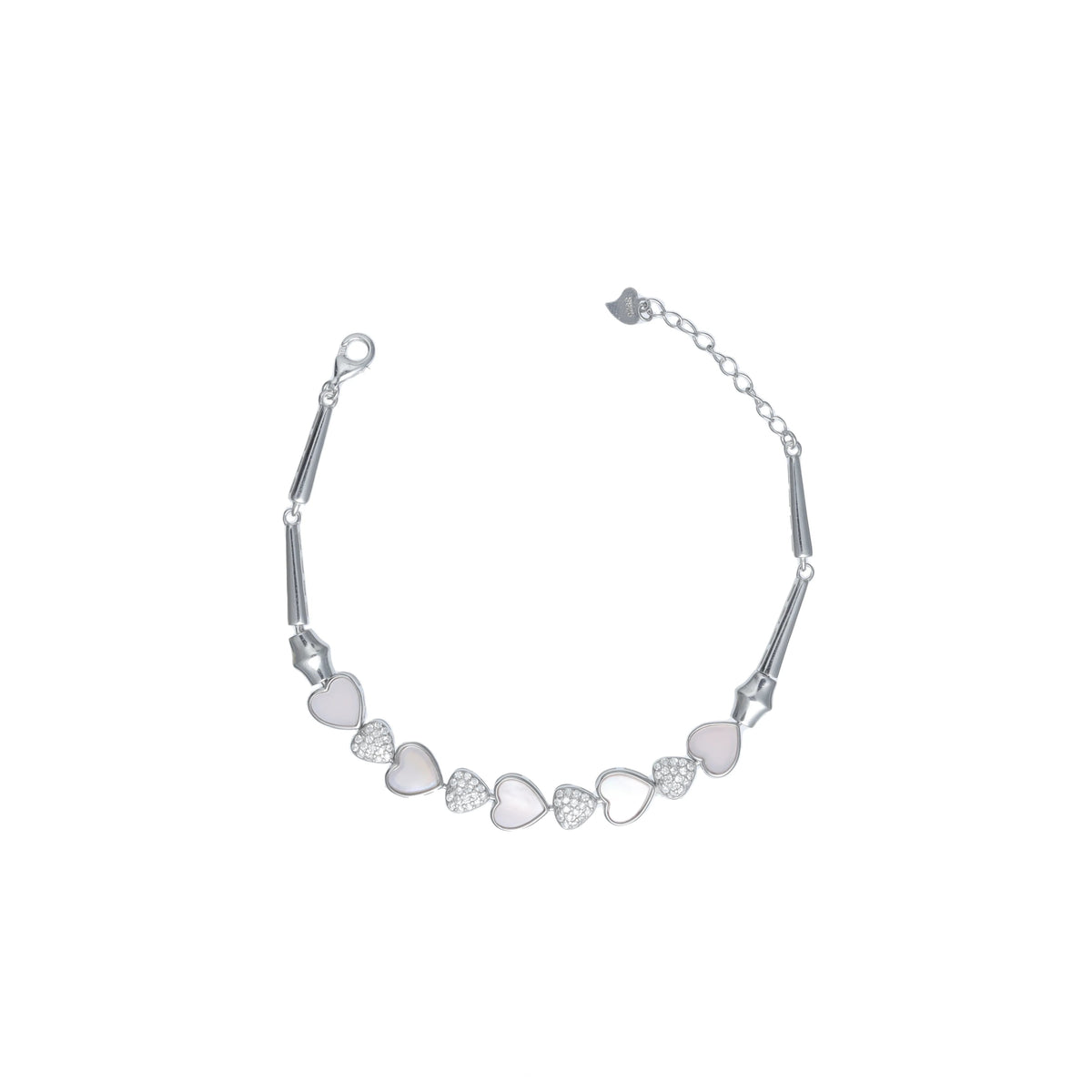 925 Silver Sweetheart Glow Bracelet - 925 sterling silver bracelet by Tassya Silver