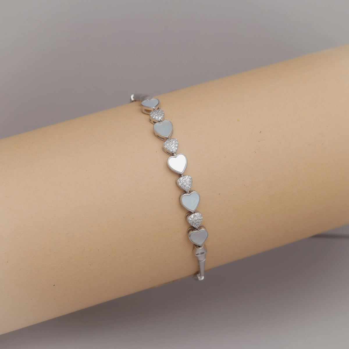 925 Silver Sweetheart Glow Bracelet - 925 sterling silver bracelet by Tassya Silver