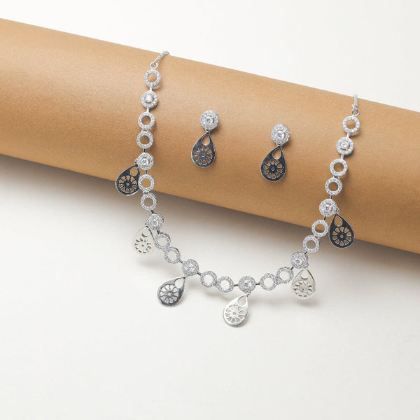 925 Silver Teardrop Necklace Set