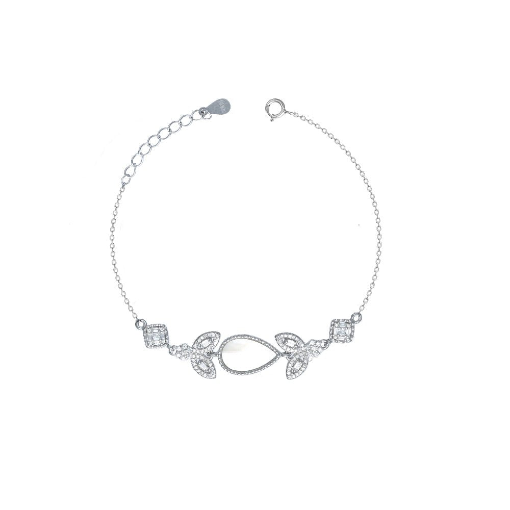 925 Silver Teardrop Sparkle Bracelet - 925 sterling silver bracelet by Tassya Silver
