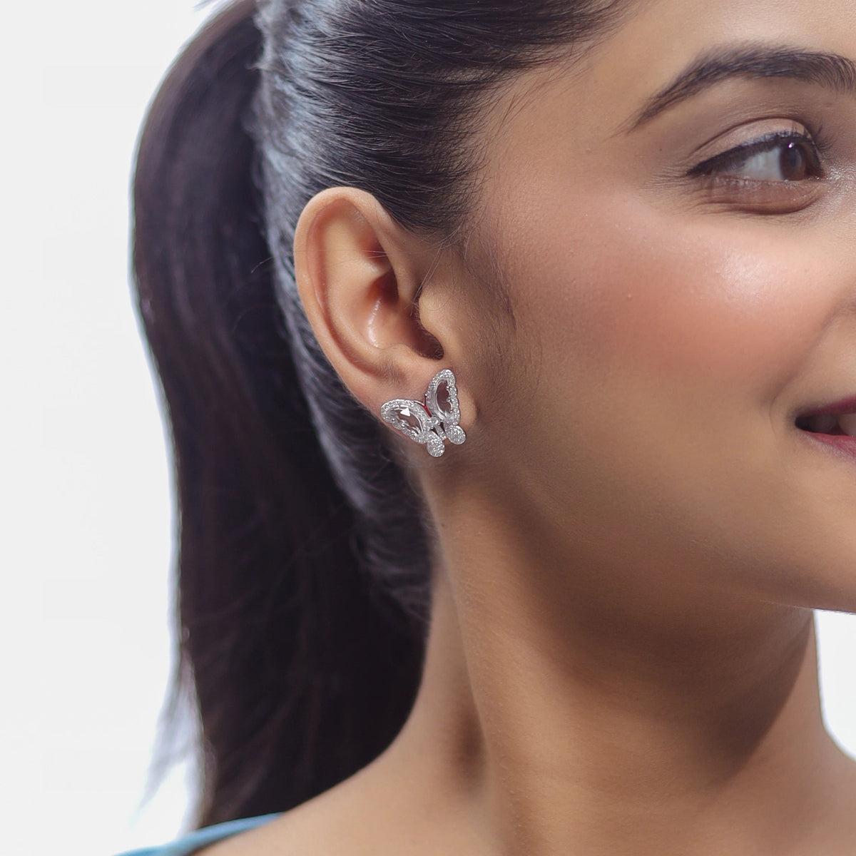 925 Silver Wings of Grace Stud Earrings - 925 sterling silver earrings by Tassya Silver