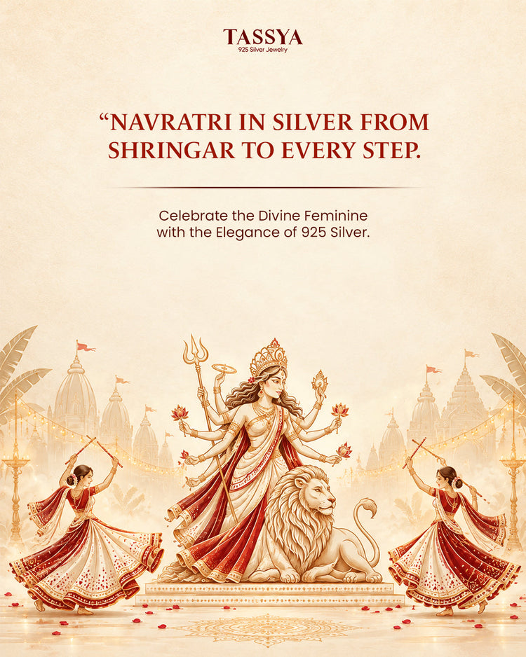 Navratri Lehenga Jewellery 2026: Nine Colours, Beautiful Silver Looks with Tassya