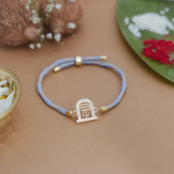 925 Rosegold Silver Mahadev Shivling Rakhi