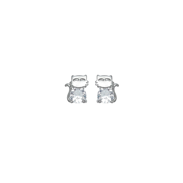 925 Silver Kitty Gem Baby Studs