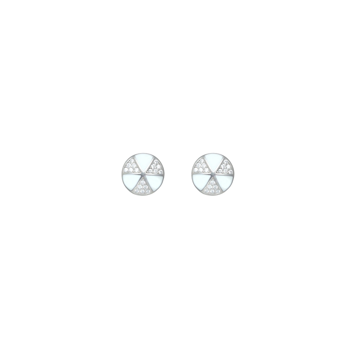925 Silver Frosted Wheel Studs - 925 sterling silver earrings by Tassya Silver