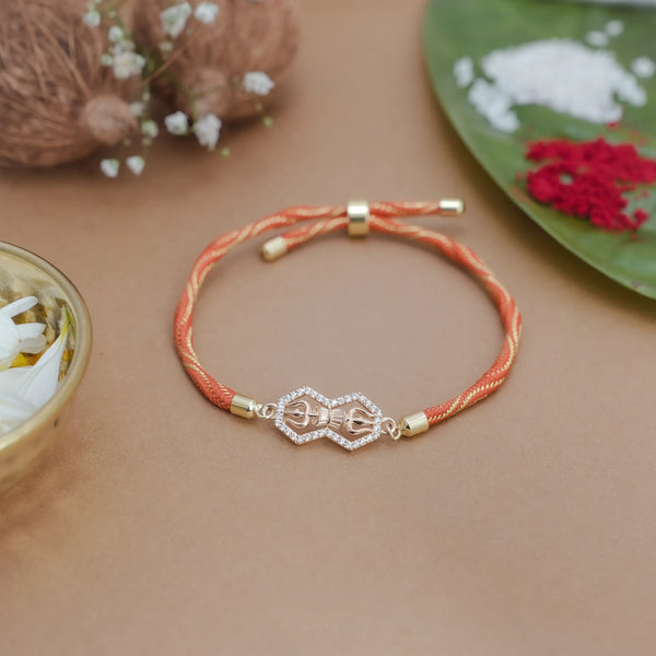 925 Rosegold Silver Shiv Aashirwad Rakhi