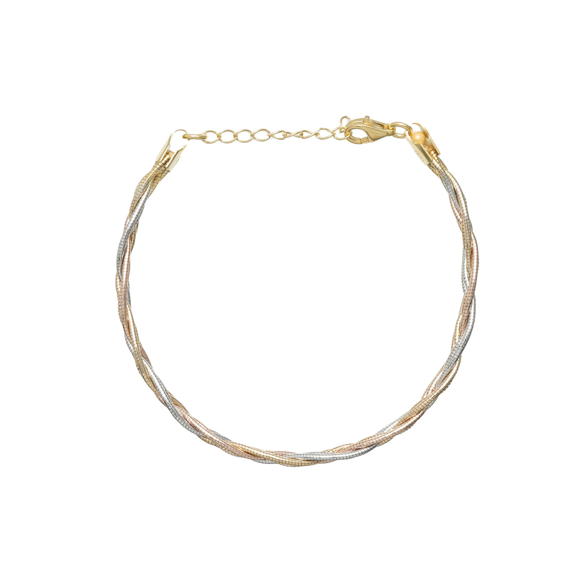 925 Silver Dual Tone Twist Kada - 925 sterling silver bracelet by Tassya Silver