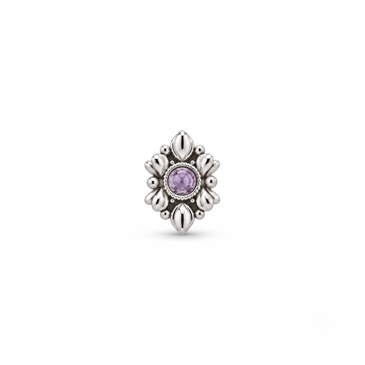925 Silver Lilac Lotus Grace Nose Pin