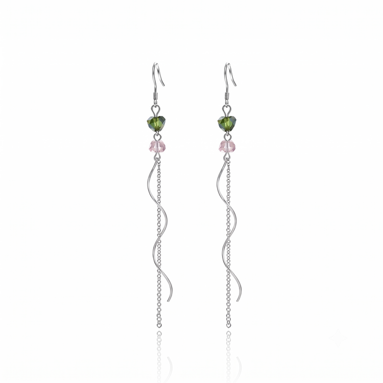 925 Silver Blush Meadow Spiral Earrings