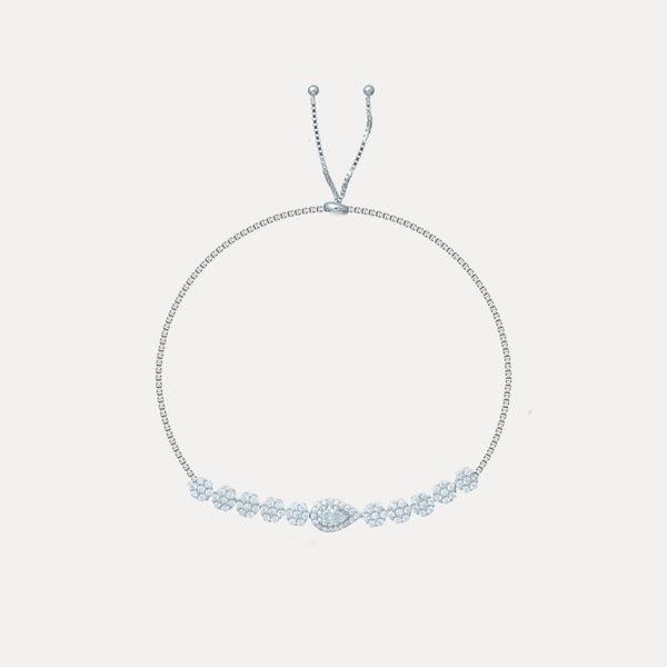 925 Silver Crystal Halo Bracelet